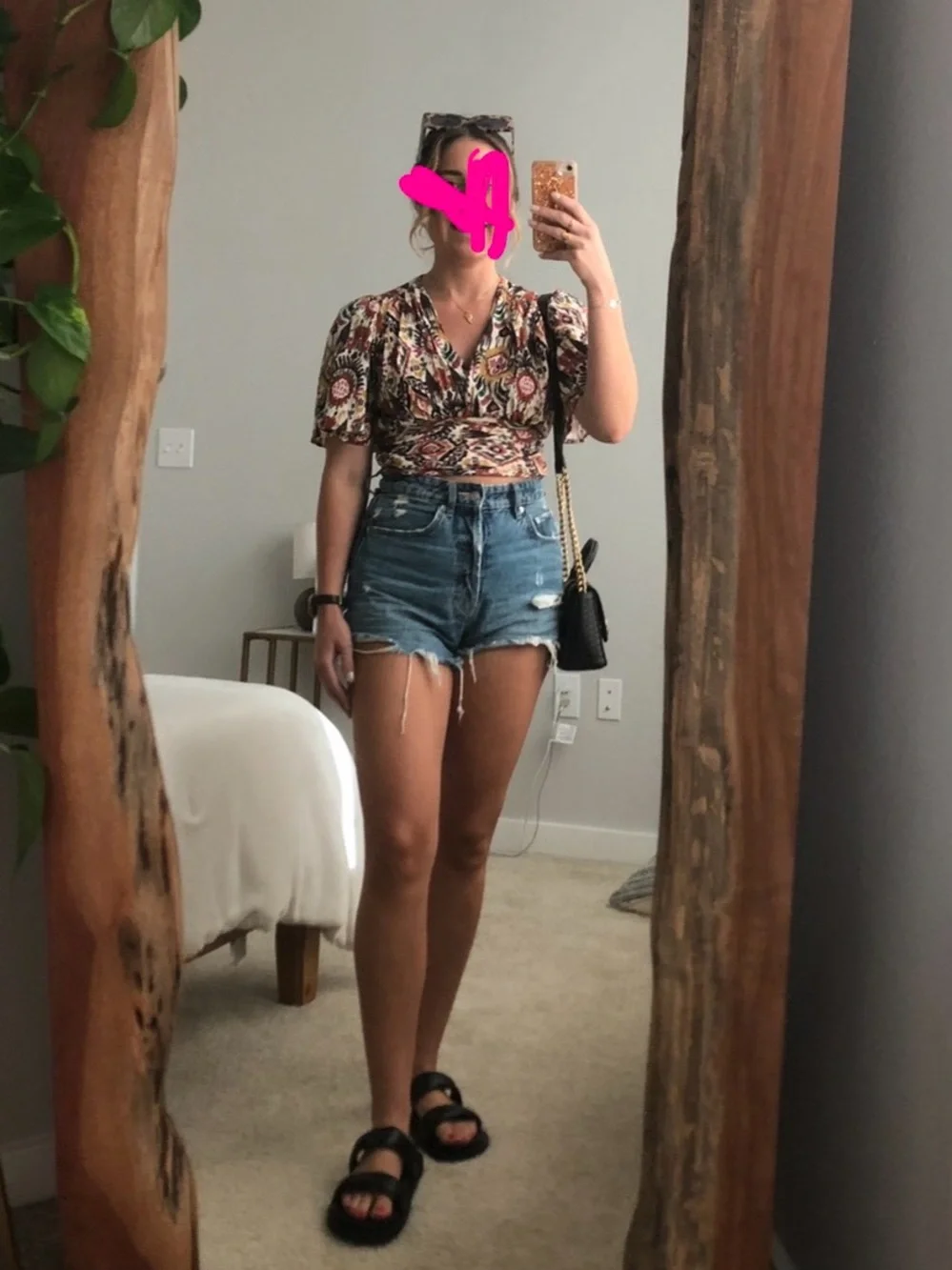 Zara Multicolor Floral Wrap Crop Top